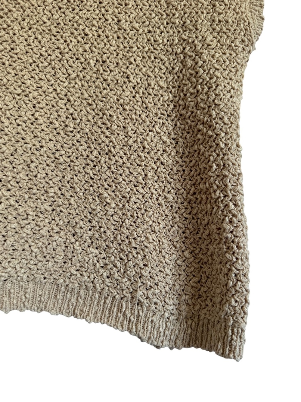 The Workshop Cotton Knit Sweater Top Beige Coastal Boxy Small - Picture 5 of 10
